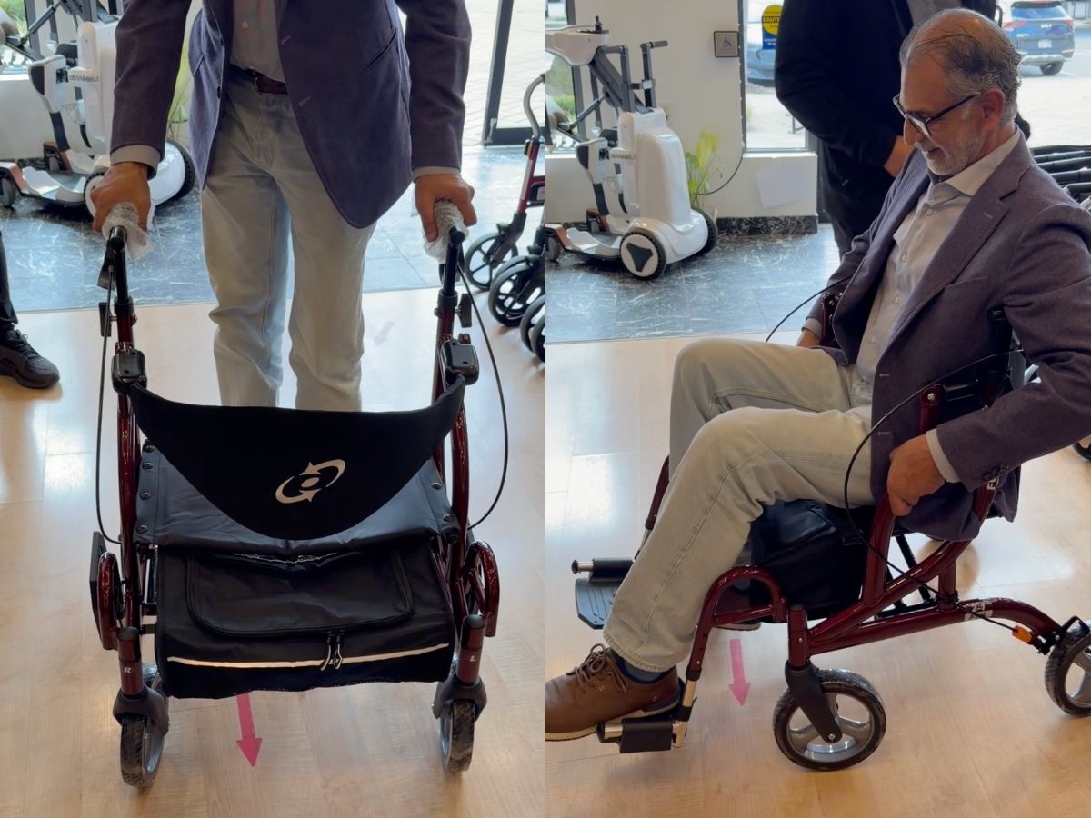 Airgo Fusion 2-in-1 A Rollator Walker and Transport Chair in One