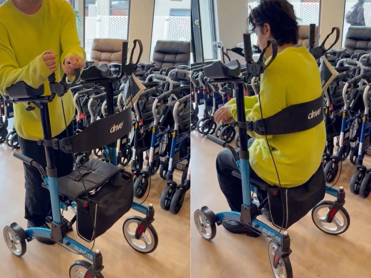 Upright Walker Benefits Posture, Wrist Support and Walking With Leg Weakness